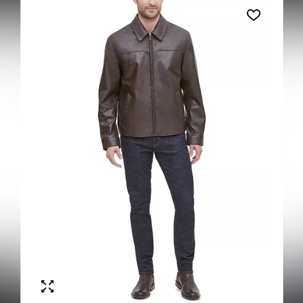 Cole Haan Brown smooth Leather jacket